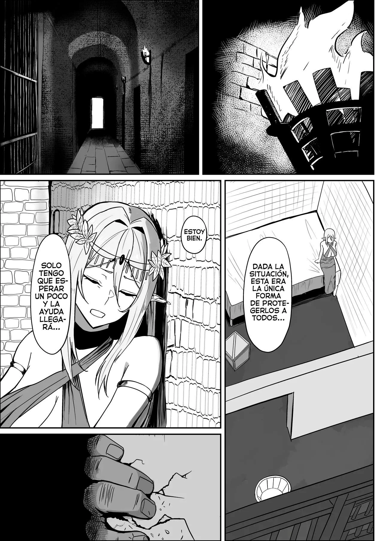 Torawareta Elf Touzen Seidorei no Kei | La elfa cautiva a ser una esclava sexual 6