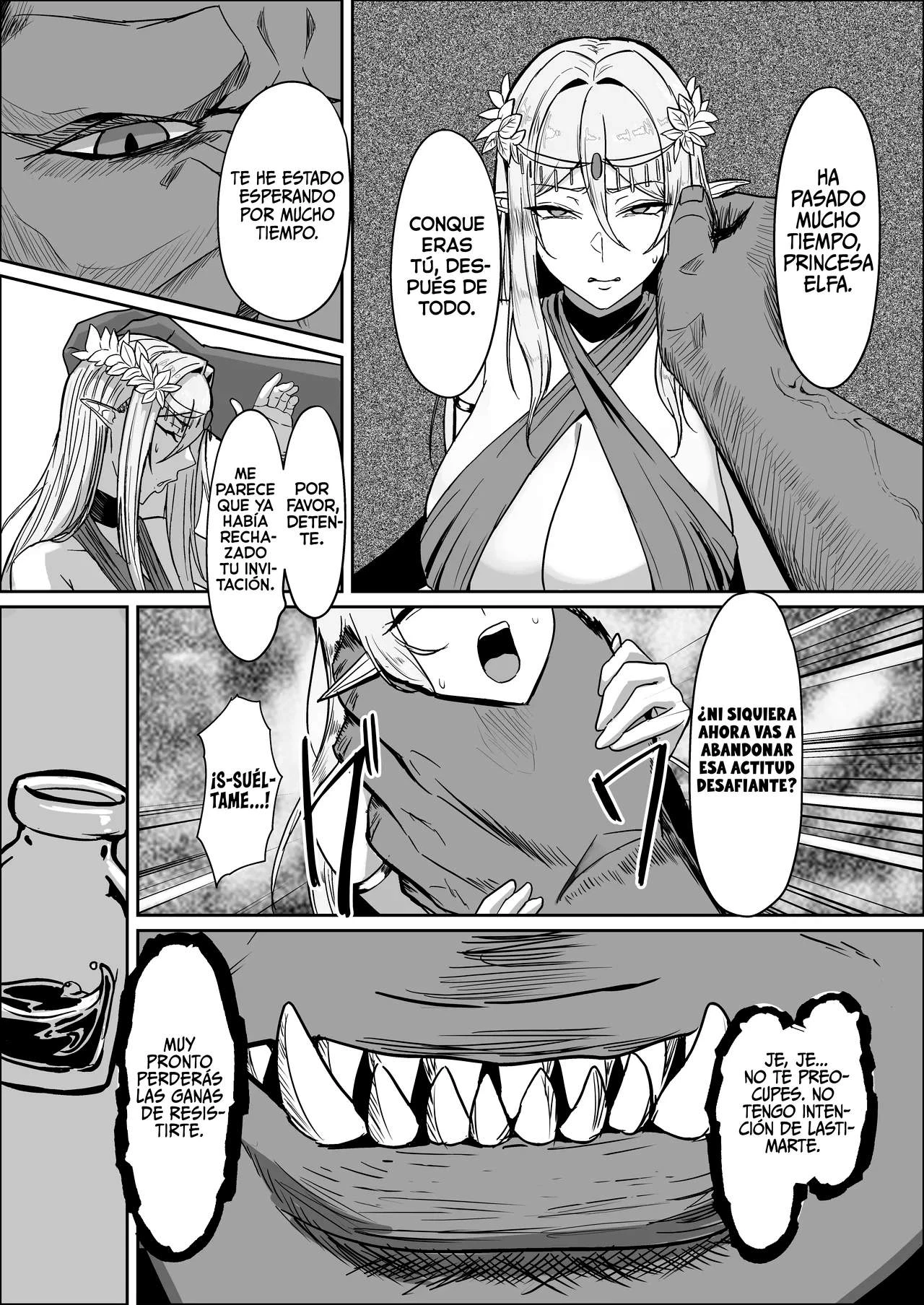 Torawareta Elf Touzen Seidorei no Kei | La elfa cautiva a ser una esclava sexual 8